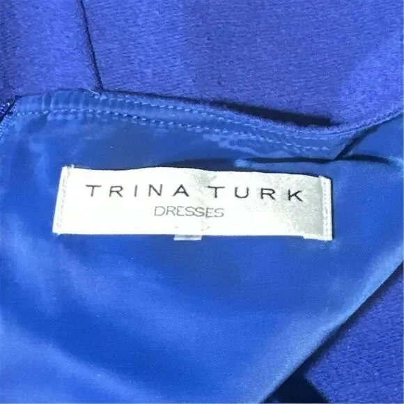 Trina Turk Women's Size 8 Blue Sleeveless A-Line Knee Length Dress - Picture 9 of 11